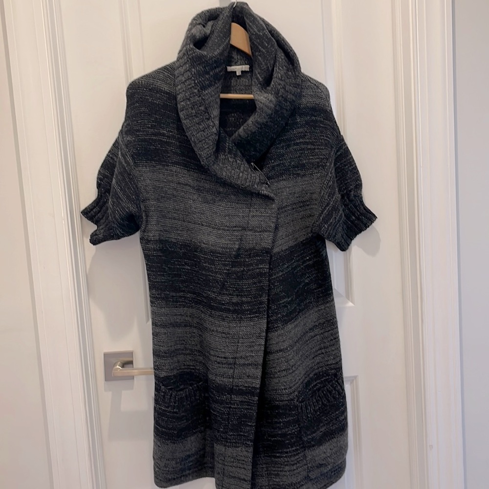 Vince Long Hooded Sweater with Pin